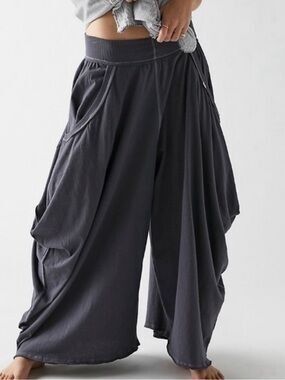 Free People Intimately Summer Slumber Asphalt Gray Harem Wide-Leg Pants Medium